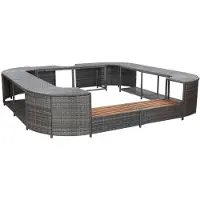 vidaXL Spa-ombouw vierkant 268x268x55 cm poly rattan grijs