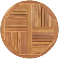 vidaXL Tafelblad rond 2,5 cm 90 cm massief teakhout