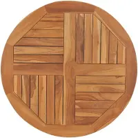 vidaXL Tafelblad rond 2,5 cm 80 cm massief teakhout