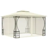 vidaXL Paviljoen met net, 300x300x265 cm, crème
