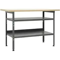 vidaXL - Werkbank - 120x60x85 - cm - staal - grijs