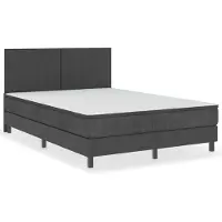 vidaXL Boxspring stof donkergrijs 160x200 cm