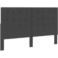 vidaXL Hoofdbord 180x200 cm getuft stof donkergrijs