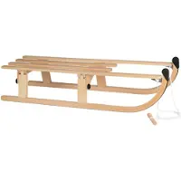 Nijdam Vouwslee met trekkoord - Slee - Slede - Opklapbaar - XL - 110 cm - Hout - Zwart