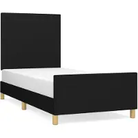 vidaXL Bedframe zonder matras 90x200 cm stof zwart