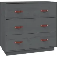 vidaXL Dressoir 80x40x75 cm massief grenenhout grijs