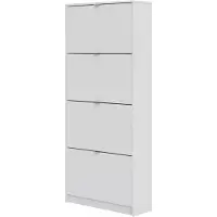 Hioshop Shane schoenenkast 4 klapdeuren 2R wit.