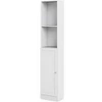 Hioshop Base wandkast 1 plank en 1 deur wit.