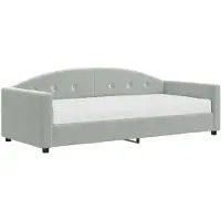 vidaXL Slaapbank met matras 90x190 cm fluweel lichtgrijs