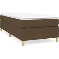 vidaXL Boxspring met matras stof donkerbruin 100x200 cm