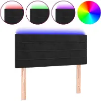 vidaXL Hoofdbord LED 80x5x78/88 cm fluweel zwart