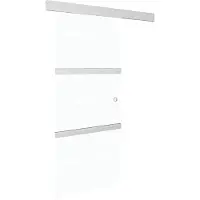 vidaXL Schuifdeur 90x212 cm ESG-glas en aluminium zilverkleurig