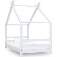 vidaXL Kinderbedframe massief grenenhout wit 80x160 cm