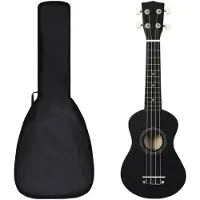 vidaXL Ukuleleset met tas voor kinderen sopraan 21'' zwart