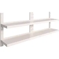 vidaXL Wandschappen zwevend 2-laags 2 st 200x30 cm roestvrij staal