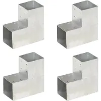 vidaXL Paalverbindingen 4 st L-vorm 101x101 mm gegalvaniseerd metaal