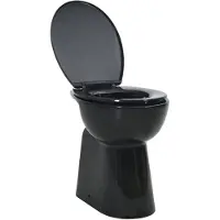 vidaXL Randloos Toilet 7 cm extra hoogte soft-close keramiek zwart