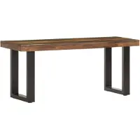 vidaXL Bankje 110 cm massief gerecycled hout en staal