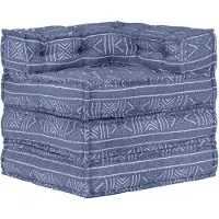 vidaXL Poef modulair stof indigo