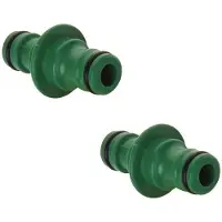 Pro Plus Set van 2x stuks tuinslang koppelstukken groen 5,5 cm - Tuinslangaccessoires