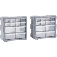 vidaXL Organisers met 12 lades 2 st 26,5x16x26 cm