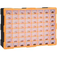 vidaXL Organiser met 64 lades 52x16x37,5 cm