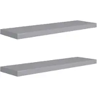 vidaXL Wandschappen zwevend 2 st 90x23,5x3,8 cm MDF grijs