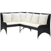 Natur24 Tuinhoekbanken 2 st poly rattan zwart