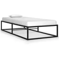vidaXL Bedframe metaal zwart 90x200 cm