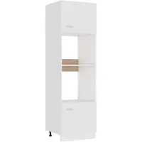 vidaXL Magnetronkast Lyon 60x57x207 cm bewerkt hout wit