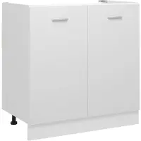 vidaXL Wastafelonderkast Lyon 80x46x81,5 cm bewerkt hout wit