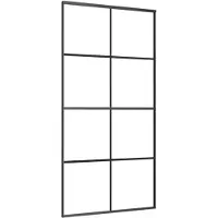 vidaXL Schuifdeur 102,5x205 cm aluminium en ESG-glas zwart