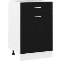 vidaXL Onderkast met lade Lyon 50x46x81,5 cm bewerkt hout zwart