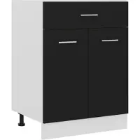 vidaXL Onderkast met lade Lyon 60x46x81,5 cm bewerkt hout zwart
