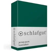 Schlafgut Pure Jersey Hoeslaken L - 140x200 - 160x220 690 Green Deep
