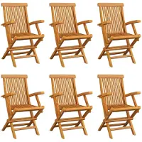 vidaXL Tuinstoelen 6 st inklapbaar massief teakhout