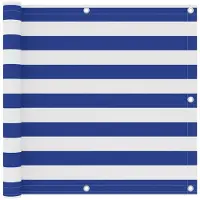 vidaXL Balkonscherm 90x300 cm oxford stof wit en blauw