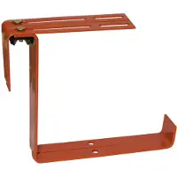 Geli Set van 2 verstelbare metalen balkonbeugels voor een railing t/m 14 cm in de kleur terracotta - Plantenbakbeugels