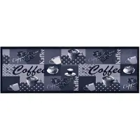 vidaXL Keukenmat wasbaar Coffee 60x300 cm blauw