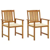 vidaXL Tuinstoelen 2 st met kussens massief acaciahout