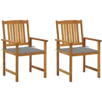 vidaXL Tuinstoelen 2 st met kussens massief acaciahout