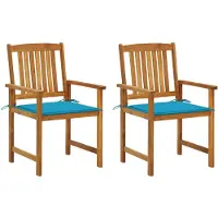 vidaXL Tuinstoelen met kussens, 2 stuks. Massief acaciahout