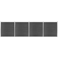 vidaXL Schuttingpanelenset 699x186 cm HKC zwart