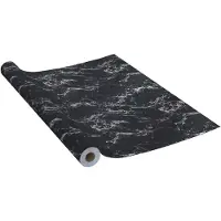 vidaXL Meubelfolie zelfklevend 500x90 cm PVC steenzwart