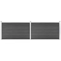 vidaXL Schuttingpanelenset 353x105 cm HKC zwart