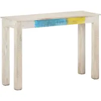 vidaXL Wandtafel 115x35x77 cm ruw mangohout wit