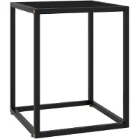 vidaXL Salontafel met zwart glas 40x40x50 cm zwart