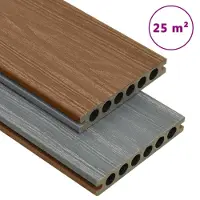 vidaXL Terrasplanken met accessoires 25 m² 4 m HKC bruin en grijs