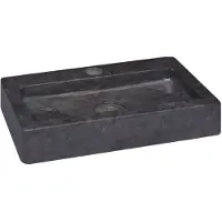 vidaXL Wastafel wandgemonteerd 38x24x6,5 cm marmer zwart