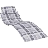vidaXL Ligbedkussen 186x58x4 cm oxford stof ruitpatroon grijs